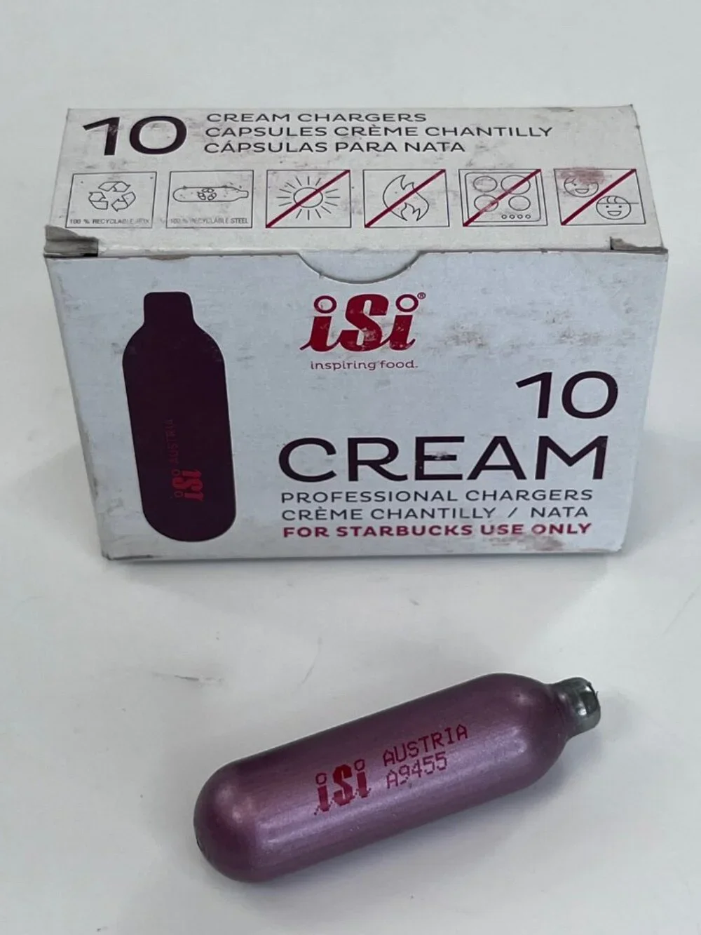 Isi 10 Cream Professional Chargers For Starbucks 10 Pack